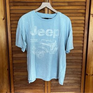 JEEP Washed Light Blue Graphic Tee